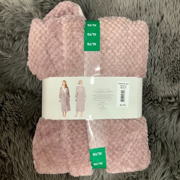 Carole Hochman Women's Pink Plush Wrap Robe / Size Large - Picture 2 of 3